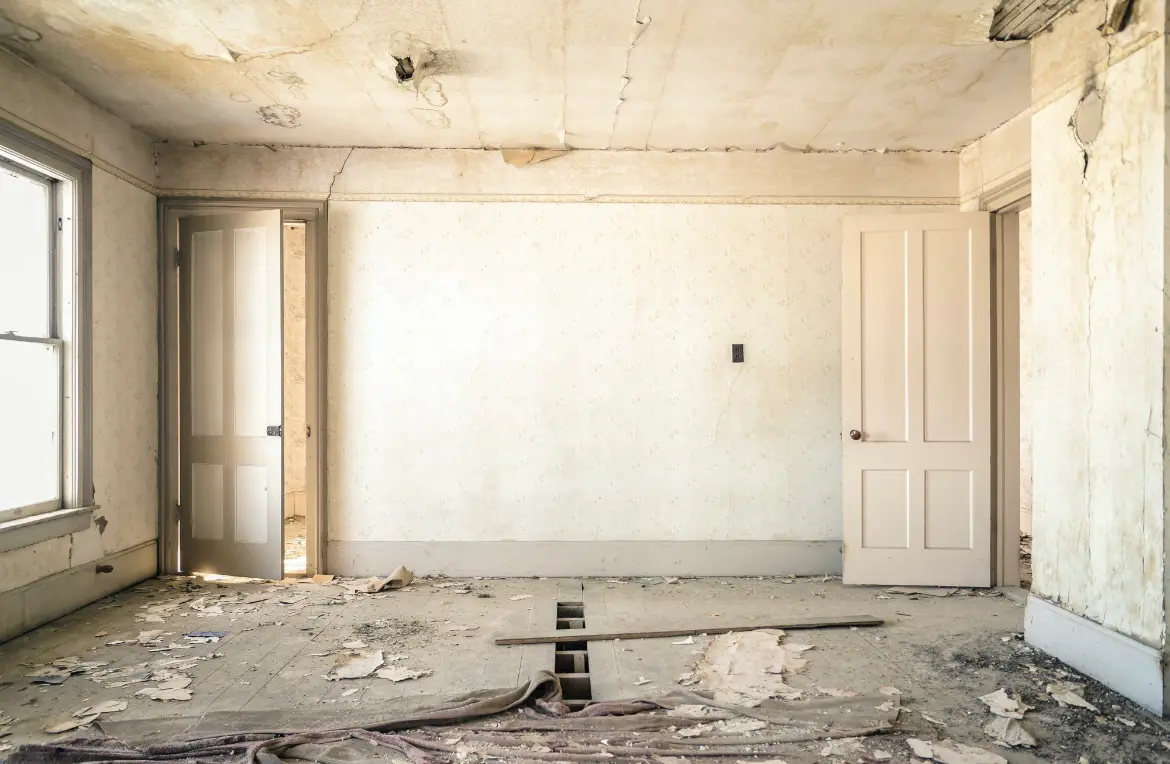 Waste disposal crew managing a cleanout project in Coralville